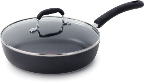 T-fal E93897 Professional Total Nonstick Thermo-Spot Heat Indicator Fry Pan with Glass Lid, 10-Inch, Black