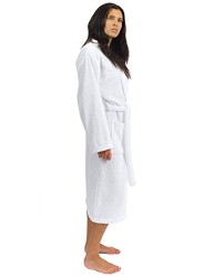 TowelSelections Turkish Cotton Bathrobe Terry Kimono Robe Made in Turkey Medium/Large White
