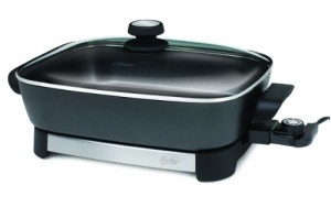 Oster CKSTSKFM05 16-Inch Electric Skillet, Black and Stainless Steel