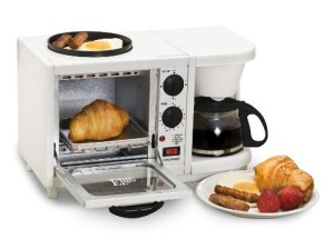 MaxiMatic EBK-200 Elite Cuisine 3-in-1 Breakfast Station 4-Cup Coffee Maker, White