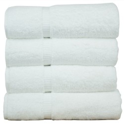 Luxury Hotel & Spa Bath Towel 100% Genuine Turkish Cotton, Set of 4,White