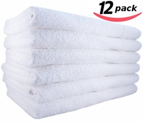 Utopia Super Soft Cotton Bath Towels, Easy Care, Ringspun Cotton for Maximum Softness and Absorbency 12-Pack – White (22″x 44″)
