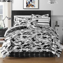 Cadet Camo Complete Bedding Set with Sheets (8-pc full) (black) -Icludes Comforter,Bed skirt, Sham, Fitted Sheet, Flat Sheet and Pillowcase- Home Improvement Accessory for a Bedroom Makeover-Perfect Kids or Teens Room Decor