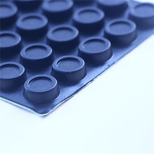 25pcs Pk, New Self Adhesive Concave Black Cylindrical Rubber Feet Bumpers, 0.63″(15mm) D X 0.24″(6mm) H