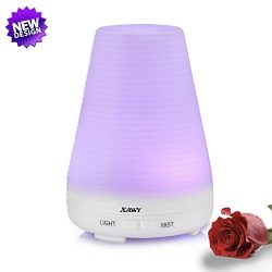 Aromatherapy Essential Oil Diffuser – 100ml Aroma Ultrasonic Cool Mist Humidifier with Adjustable Mist Mode,Waterless Auto Shut-off and 7 Color LED Lights Changing for Home Office Baby
