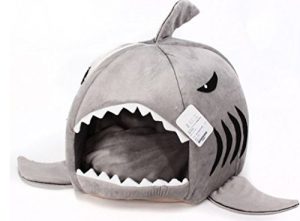 Grey Shark Bed for Small Cat Dog Cave Bed Removable Cushion,waterproof Bottom Most Lovely Pet House Gift for Pet
