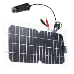 18V 5.5W Solar Charger Kit SunPower Cell Ultra Thin Flexible Solar Panel Charger 12.4 x 6.5 x 0.06 inches With DC USB Charger for Small Power Appliances, Cabin, Tent