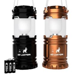 MalloMe LED Camping Lantern Flashlights – Backpacking & Camping Equipment Lights – Best Gift Ideas (6 AA Batteries Included), Black and Gold