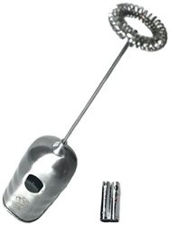 Cafe Casa Milk Frother 2 Speed Handheld Drink Mixer – Stainless Steel – With 2 AA Batteries Included (Silver)