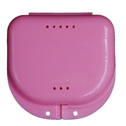Denture Box Case, Leoy88 Small Size Breathable Dental False Teeth Appliance Container Storage Boxes (Pink)