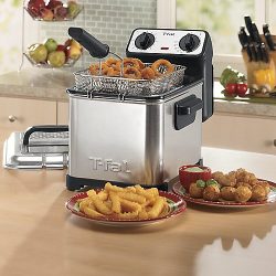 T-fal FR4049 Family Pro 3-Liter Oil Capacity Electric Deep Fryer with Stainless Steel Waffle, 2.6-Pound, Silver