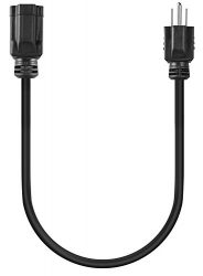 1 Foot Power Extension Cord, Fosmon UL Listed 16/3 16AWG 125V 13A 1625Watt Grounded 3 Prong SJT Short Extension Power Cord Outlet Saver (Black)