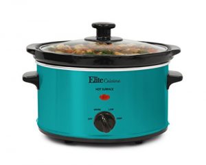 Elite Cuisine MST-275XT Maxi-Matic 2 Quart Oval Slow Cooker, Turquoise (Stainless Steel Finish)