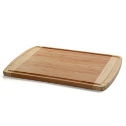 Leano Line Organic Extra Large, Two-Tone Bamboo Cutting Board with Bonus Color Coded P/P BPA Free Mats Set, Best Small Appliance and Gift!