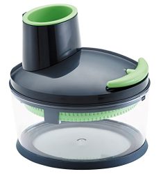 Kuhn Rikon 27415 Easy Cut Multi-Purpose Hand-powered Food Processor, 4 Cup, Black/Green