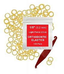 1/8″ inch Orthodontic Elastic Rubber Bands, 100 Pack,Natural, Light Force 2.5 oz, Small Rubberbands for making bows, Dreadlocks, Dreads, Doll Hair, Braids, Horse Mane, Horse Tail, Fix Tooth Gap in teeth, Top Knots + FREE Elastic Placer for braces