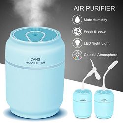 Cool Mist Humidifier,Sysmart Ultrasonic Small Humidifier,Air Aromatherapy Car Humidifier with Auto Shut off Safety Protection for Office Home Bedroom Living Room Study Yoga Spa (Sky-Blue)