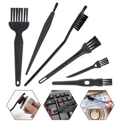 6 in 1 Multipurpose Nylon Small Cleaning Keyboard Brush Kit for Xbox One PS3 PS4 Computer Laptop Small Spaces (Black)