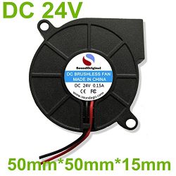 SoundOriginal 24V DC Brushless Blower Cooling Fan 50x50x15mm,for 3d Printer Humidifier Aromatherapy and Other Small Appliances Series Repair Replacement (1pcs 24V)