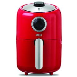 Dash Compact Air Fryer 1.2 L Electric Air Fryer Oven Cooker with Temperature Control, Non Stick Fry Basket, Recipe Guide + Auto Shut off Feature – Red