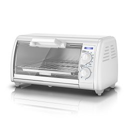 BLACK+DECKER 4-Slice Toaster Oven, White, TRO420