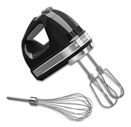 KitchenAid KHM7210OB 7-Speed Digital Hand Mixer with Turbo Beater II Accessories and Pro Whisk – Onyx Black