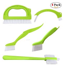 Grout Cleaner Brush Deep Cleaning Brush Set Juicer brush Set (4 in 1) Cleaning Brush for Groove Gap Cleaning Tools Door Window Track, Green, By Amrzs