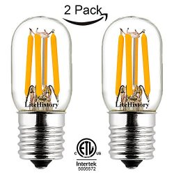 LiteHistory T7/T22 E17 led Microwave Light Bulb,ETL Stove Non-dim 250lm 2W=25W 2700K 2Pack