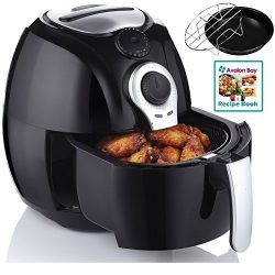 Avalon Bay Air Fryer, For Healthy Fried Food, 3.7 Quart Capacity, Includes Airfryer Baking Set and Recipe Book, AB-Airfryer100B