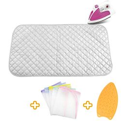 Ironing Blanket Ironing Mat,Upgraded Thick Portable Travel Ironing Pad,Heat Resistant Pad Cover for Washer,Dryer,Table Top,Countertop,Ironing Board for Small Space (18.9 x 33.5 inch）
