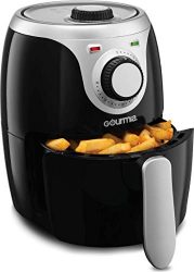 Gourmia GAF218 Air Fryer | Oil-Free Healthy Cooking | 2.2-Quart Capacity | Adjustable Time and Temperature Dials | Removable, Dishwasher-Safe Tray | Free Recipe Book Included