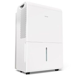 hOmeLabs 2500 Sq Ft Dehumidifier 50 Pint Energy Star Safe Mid Size Portable Dehumidifiers for Basements & Large Rooms with Fan Wheels and Drain Hose Outlet to Remove Odor & Allergens
