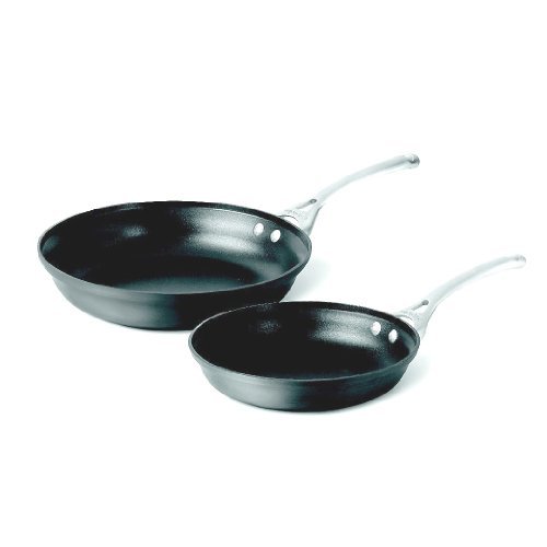 Calphalon Contemporary Hard-Anodized Aluminum Nonstick Cookware, Omelette Pan, 10-inch and 12-inch Set, Black