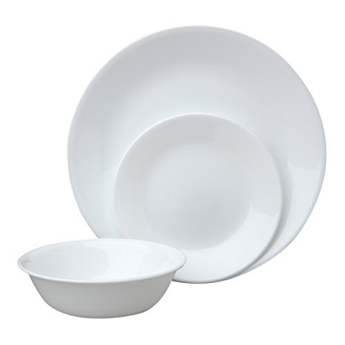 Corelle Livingware Winter Frost 18-Piece Dinner Set, Service for 6, White