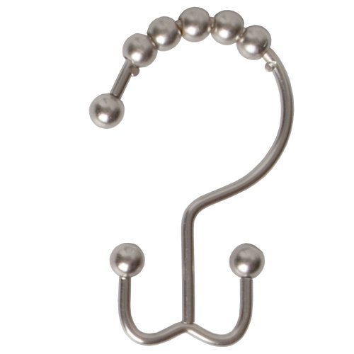 Maytex Mills Metal Double Glide Shower Ring, Brushed Nickel, 12 Count