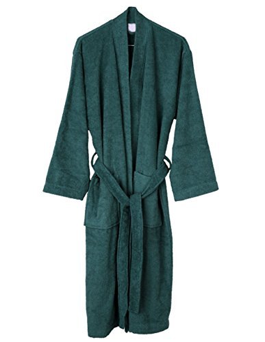 TowelSelections Turkish Cotton Bathrobe Terry Kimono Robe for Men Made in Turkey Medium/Large Deep Sea