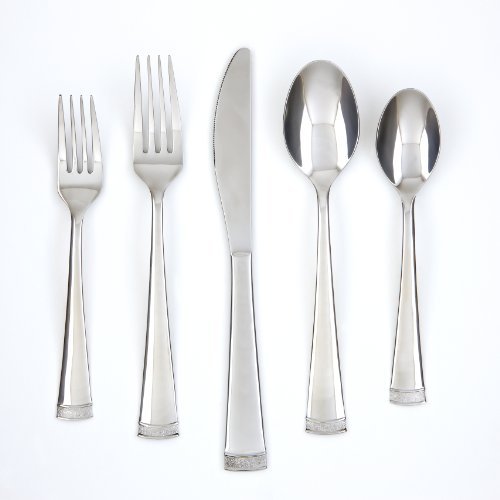 Farberware Poppy Mirror/Pebble 20-Piece Flatware Set, 18/0 Stainless Steel