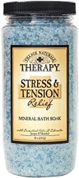Village Naturals Therapy Stress and Tension Relief Mineral Bath Soak, Juniper and Menthol, 1.35 Ounce