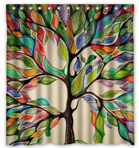 Tree of Life Gorgeous Like Leather 66″(w) x 72″(h) Bath Shower Curtain