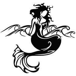 Mermaid Wave Birth – Tribal Decal [15cm Black] Vinyl Removable Decorative Sticker for Wall, Car, Ipad, Macbook, Laptop, Bike, Helmet, Small Appliances, Music Instruments, Motorcycle, Suitcase