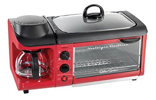 Nostalgia Electrics BSET300RETRORED Retro Series 3-in-1 Breakfast Station