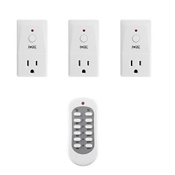 Remote Control Outlet, Foval Wireless Remote Control Electrical Outlet Switch Plug for Light and Household Appliances Home Automation Devices(Small Size, White, 3Rx-1Tx) (Inclue the battery)