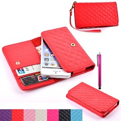 iPhone 5S Case,JCmax Caselo [2 Layer Protection] Flip Folding Synthetic Leather Case [Anti-Slip]Scratch & High Impact Absorption Case For iPhone 5S – Red