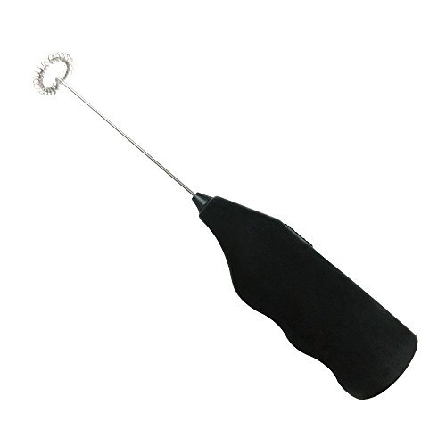 JIMI Mini Electric Coffee Stirrer – Eggbeater – Milk Frother, ABS Plastic Handle, 304 Stainless Steel Stem and Whisking Head, Black