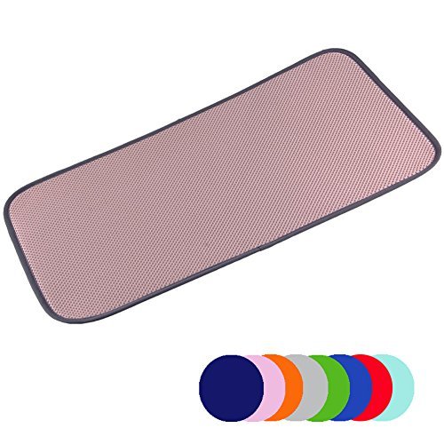 Jovilife Dish Drying Mat Kitchen Mat(set of 2) Microfiber Absorbent Washable,9*18 Inch,Pink