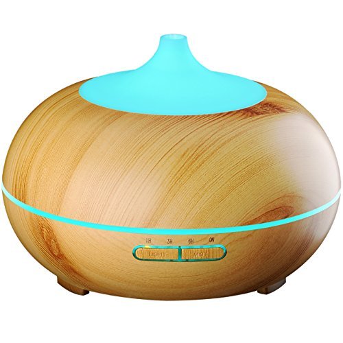 VicTsing 300ml Aroma Essential Oil Diffuser, Wood Grain Ultrasonic Cool Mist Humidifier for Office Home Bedroom Living Room Study Yoga Spa