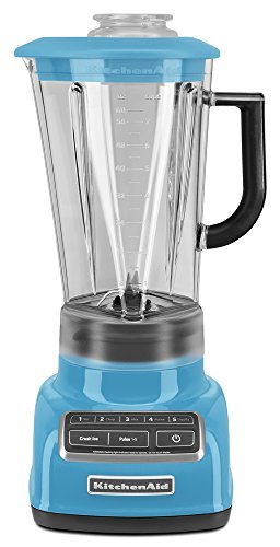 KitchenAid KSB1575CL 5-Speed Diamond Blender with 60-Ounce BPA-Free Pitcher – Crystal Blue