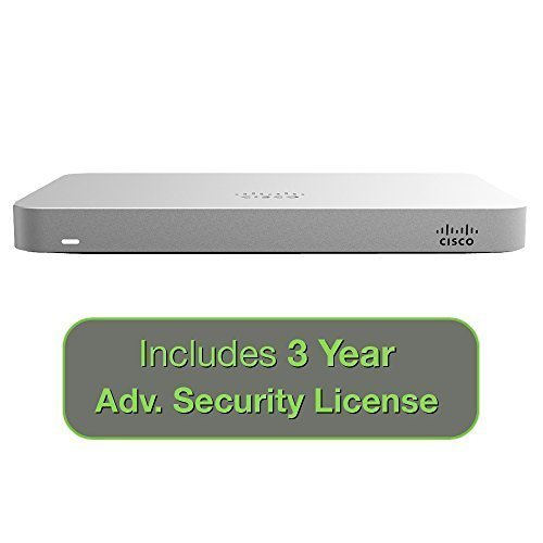 Cisco Meraki MX64 Small Branch Security Appliance Bundle, 200Mbps FW, 5xGbE Ports – Includes 3 Years Advanced Security License