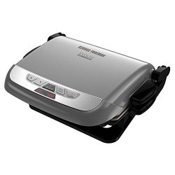George Foreman GRP4842P Multi-Plate Evolve Grill With Ceramic Grilling Plates  and Waffle Plates, Platinum