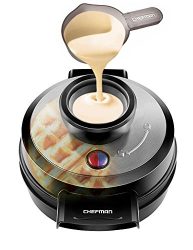 Chefman Belgian Waffle Maker, Patented No Overflow Perfect Pour Volcano Waffle Iron for Mess-& Stress-Free Waffles Best Small Appliance Innovation Award Winner-FREE Measuring Cup & Pour Spout-RJ04-4RV